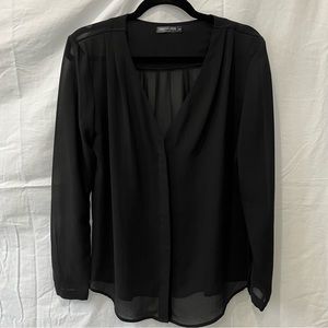 Urban Coco Black Sheer Blouse Size Small